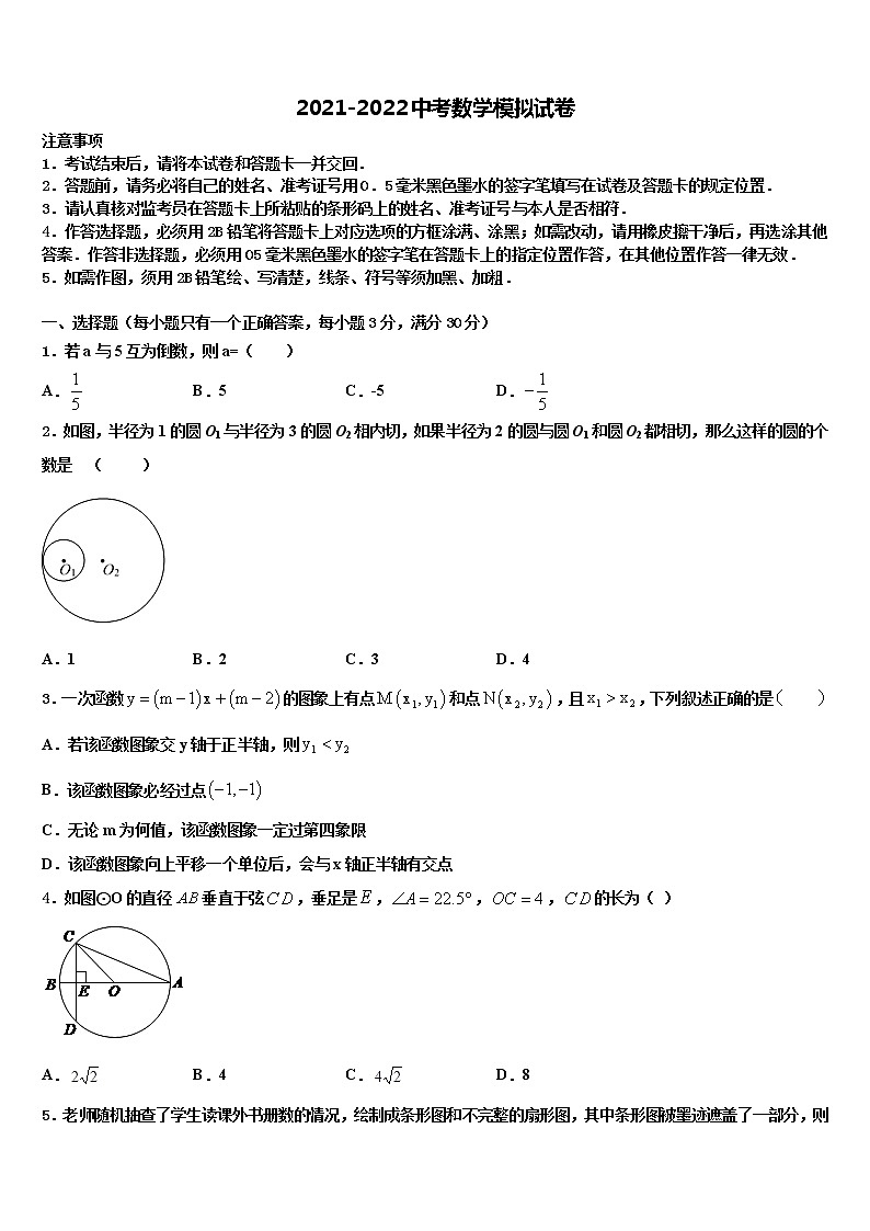 安徽省凤阳县市级名校2022年中考数学对点突破模拟试卷含解析第1页
