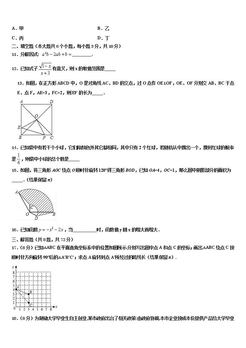 安徽省合肥168中学2021-2022学年中考数学五模试卷含解析第3页