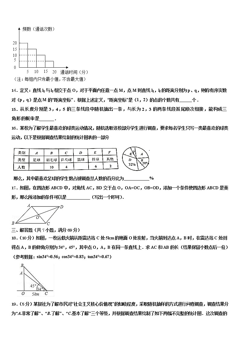 安徽省天长市2021-2022学年中考考前最后一卷数学试卷含解析03