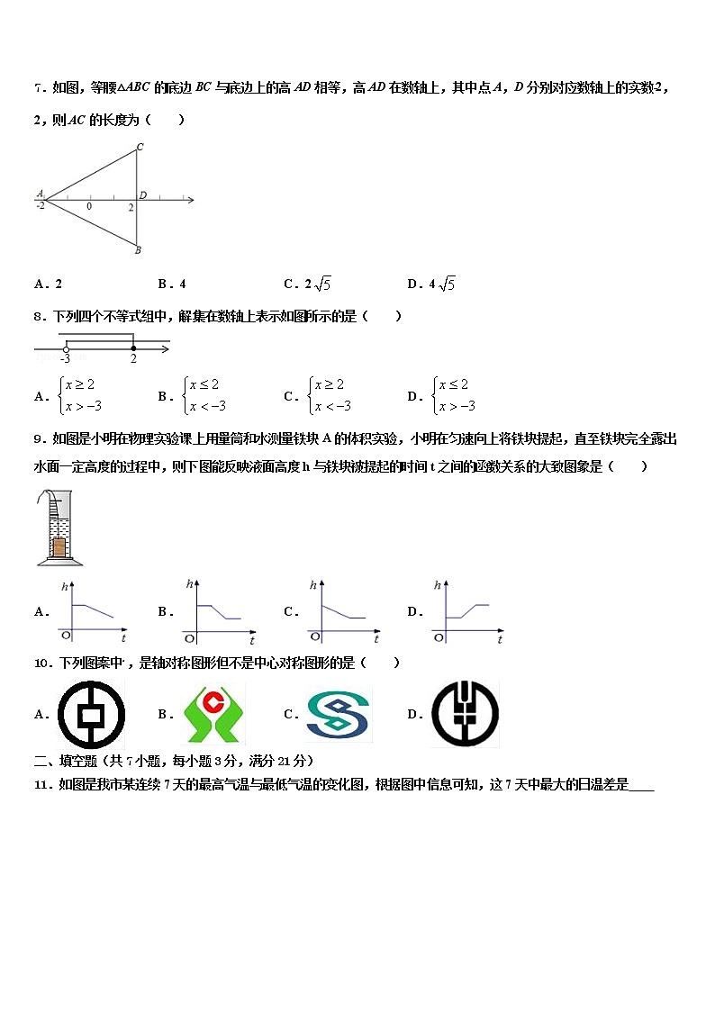 安徽省利辛县2021-2022学年中考四模数学试题含解析02