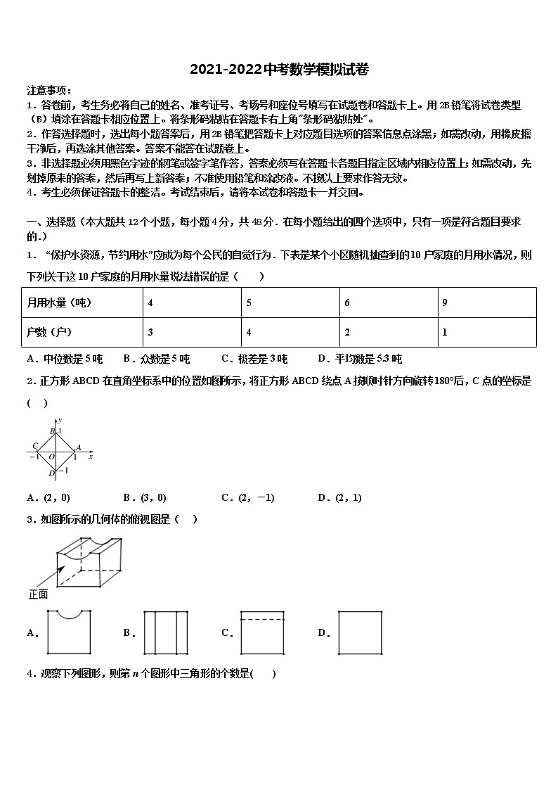 2022年浙江省台州市椒江区市级名校中考数学模试卷含解析第1页