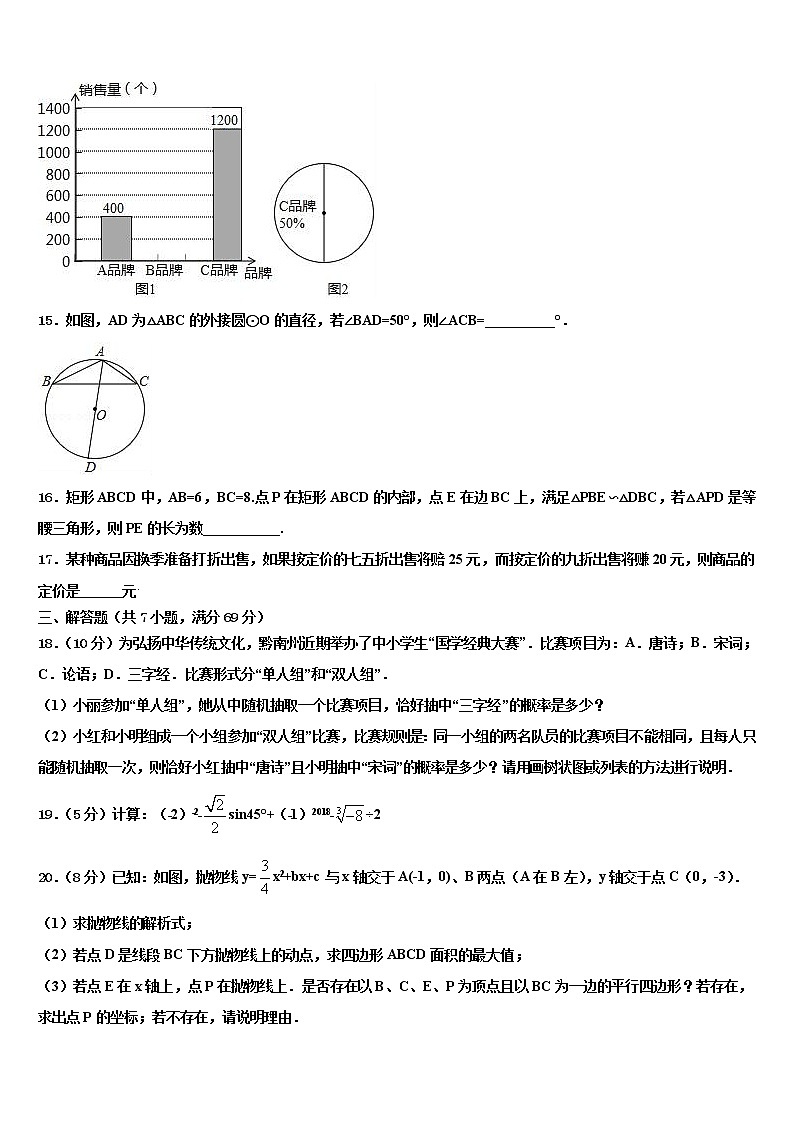 安徽庐江县2021-2022学年中考数学仿真试卷含解析第3页
