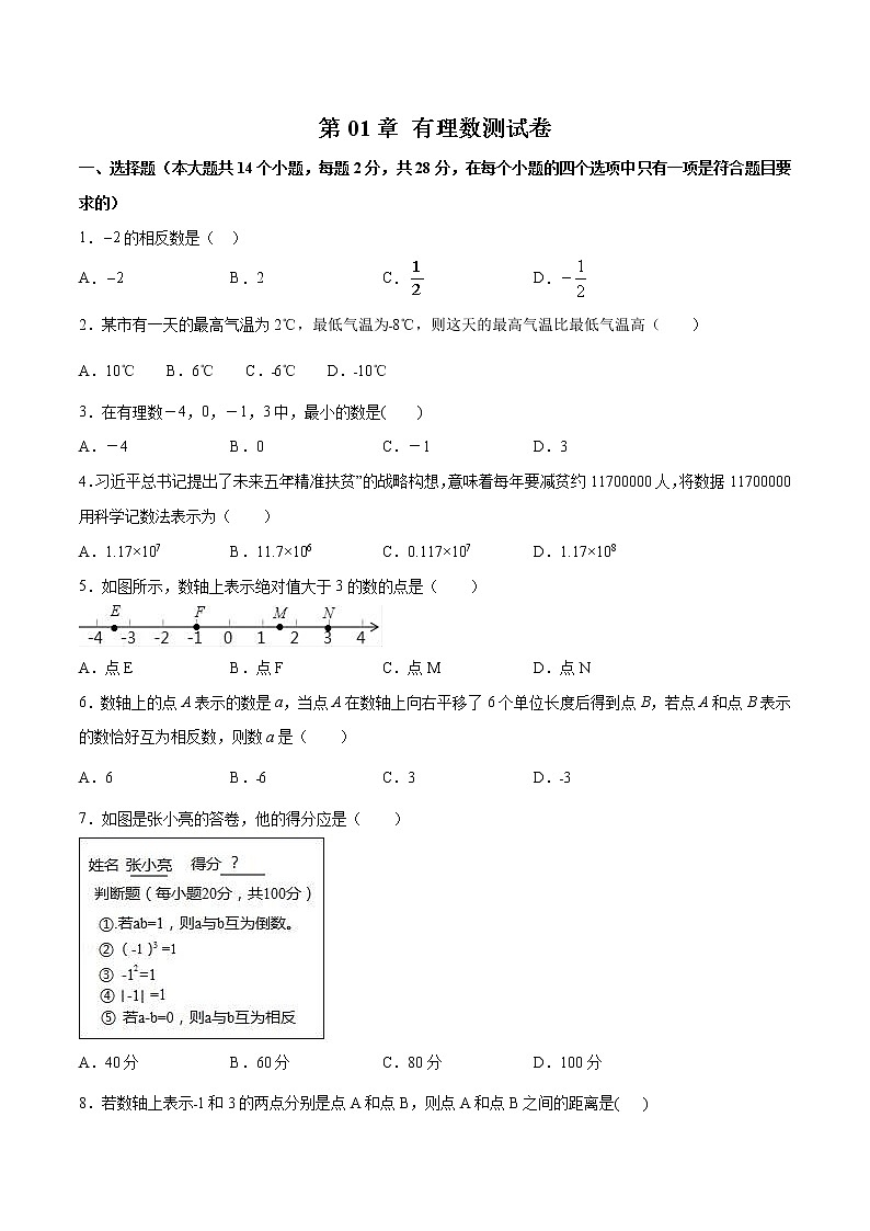 第01章 有理数（单元测试卷）七年级上册同步讲练（人教版）01