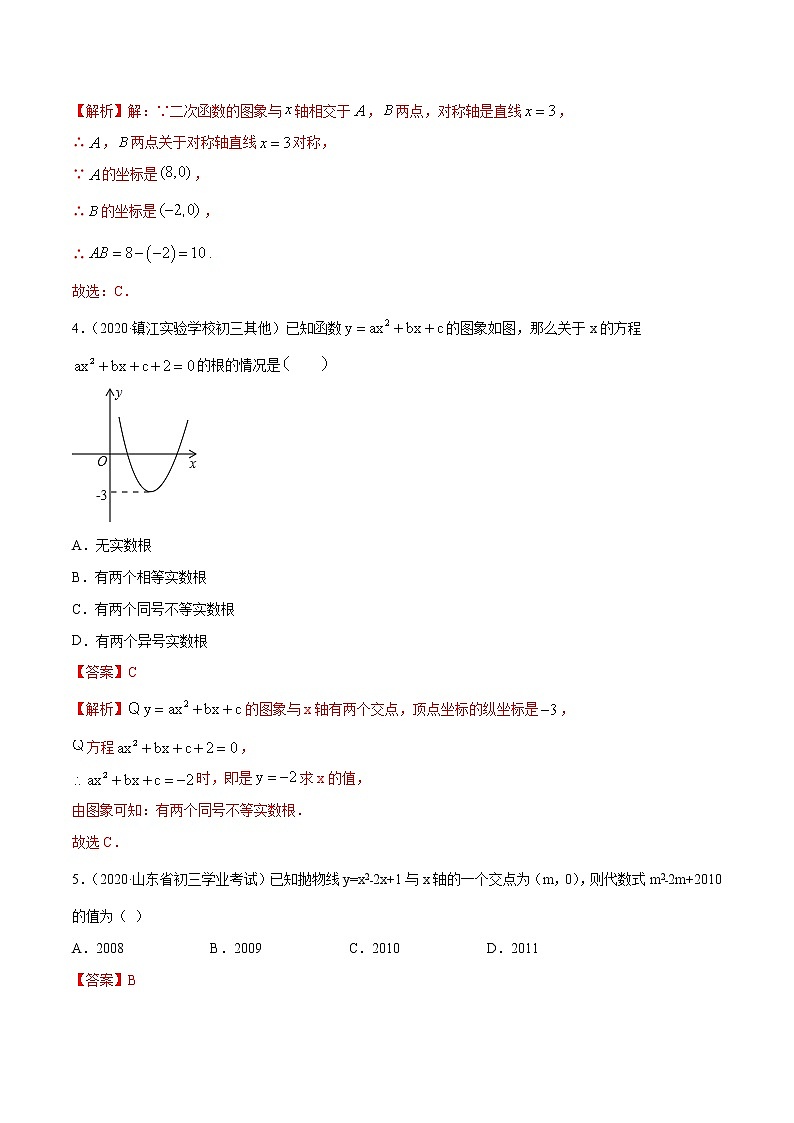 专题22.2 二次函数与一元二次方程（测试）九年级上册同步讲练（人教版）02