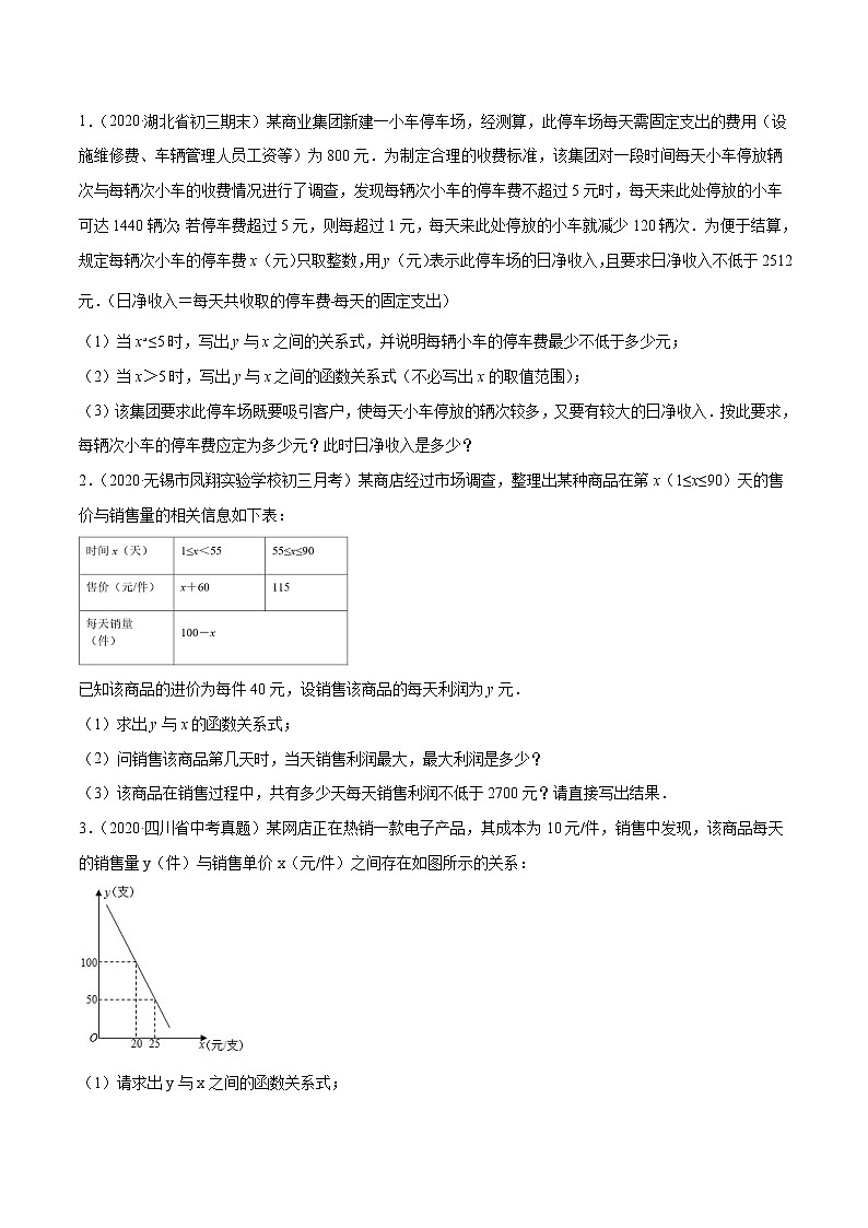 第22章 重点突破训练：与二次函数有关的实际应用问题九年级上册同步讲练（人教版）02
