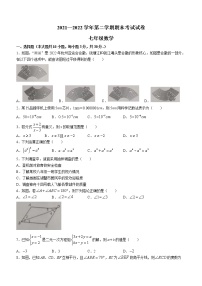 浙江省绍兴市诸暨市2021-2022学年七年级下学期期末数学试题(word版含答案)