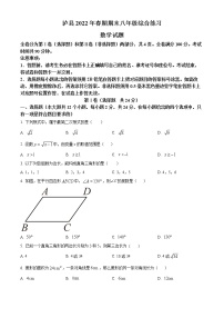 四川省泸州市泸县2021-2022学年八年级下学期期末数学试题(word版含答案)