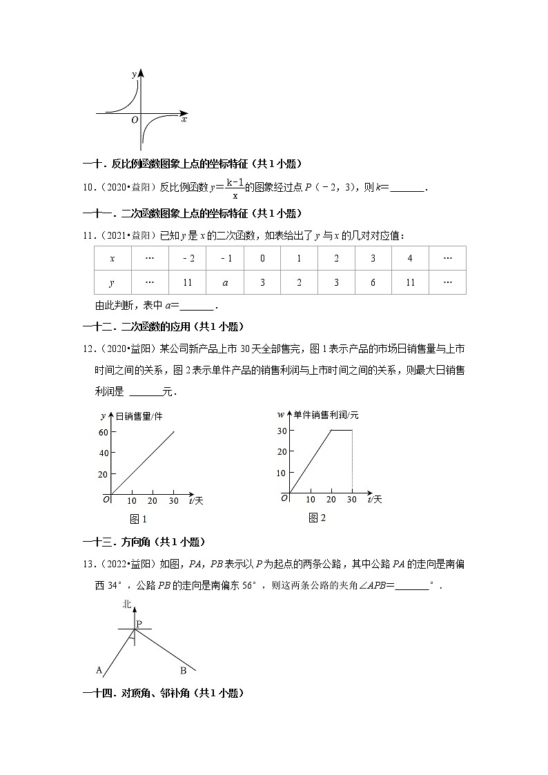 湖南省益阳市三年（2020-2022）中考数学真题分类汇编-填空题第2页