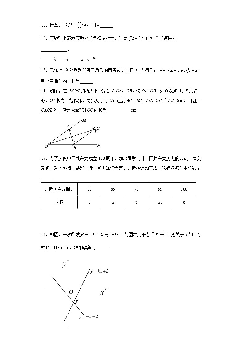 湖北省黄石市大冶市2021-2022学年八年级下学期期末数学试题第3页