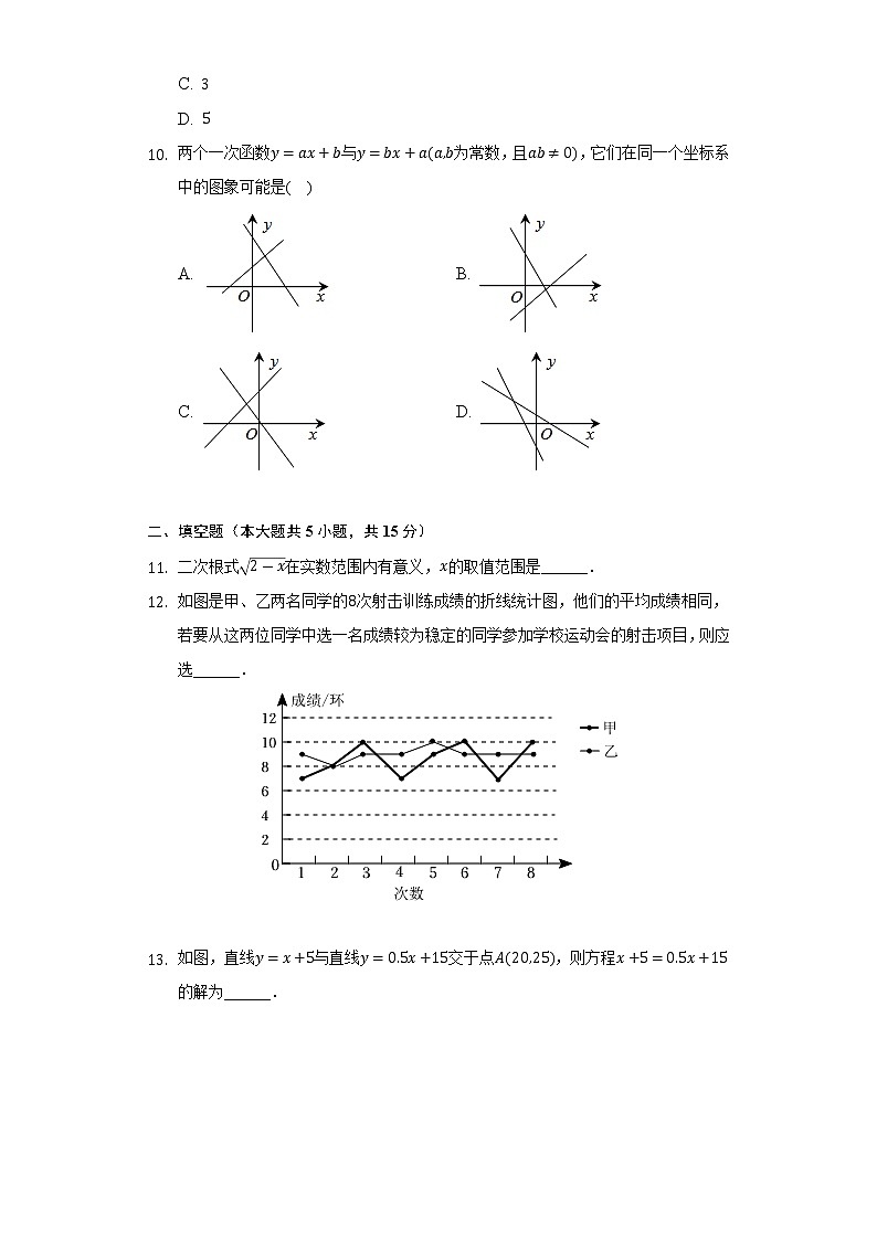 2021-2022学年山西省吕梁市孝义市八年级（下）期末数学试卷（Word解析版）第3页
