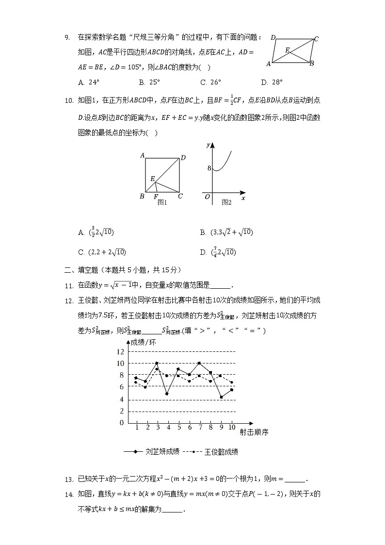 2021-2022学年广东省惠州一中南湖校区八年级（下）期末数学试卷（Word解析版）第2页