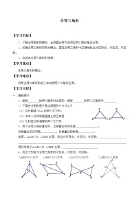 苏科版八年级上册1.2 全等三角形学案