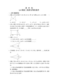 苏科版八年级上册1.3 探索三角形全等的条件复习练习题