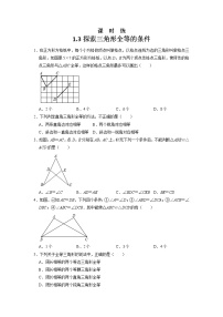 初中数学苏科版八年级上册1.3 探索三角形全等的条件精练