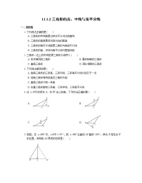 人教版八年级上册11.1.2 三角形的高、中线与角平分线测试题