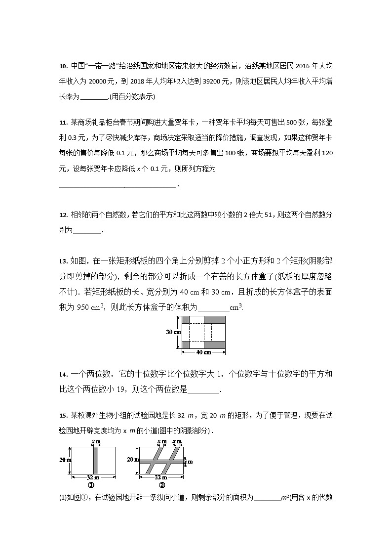 九年级数学人教版上册课时练第21章《21.3 实际问题与一元二次方程》2第3页