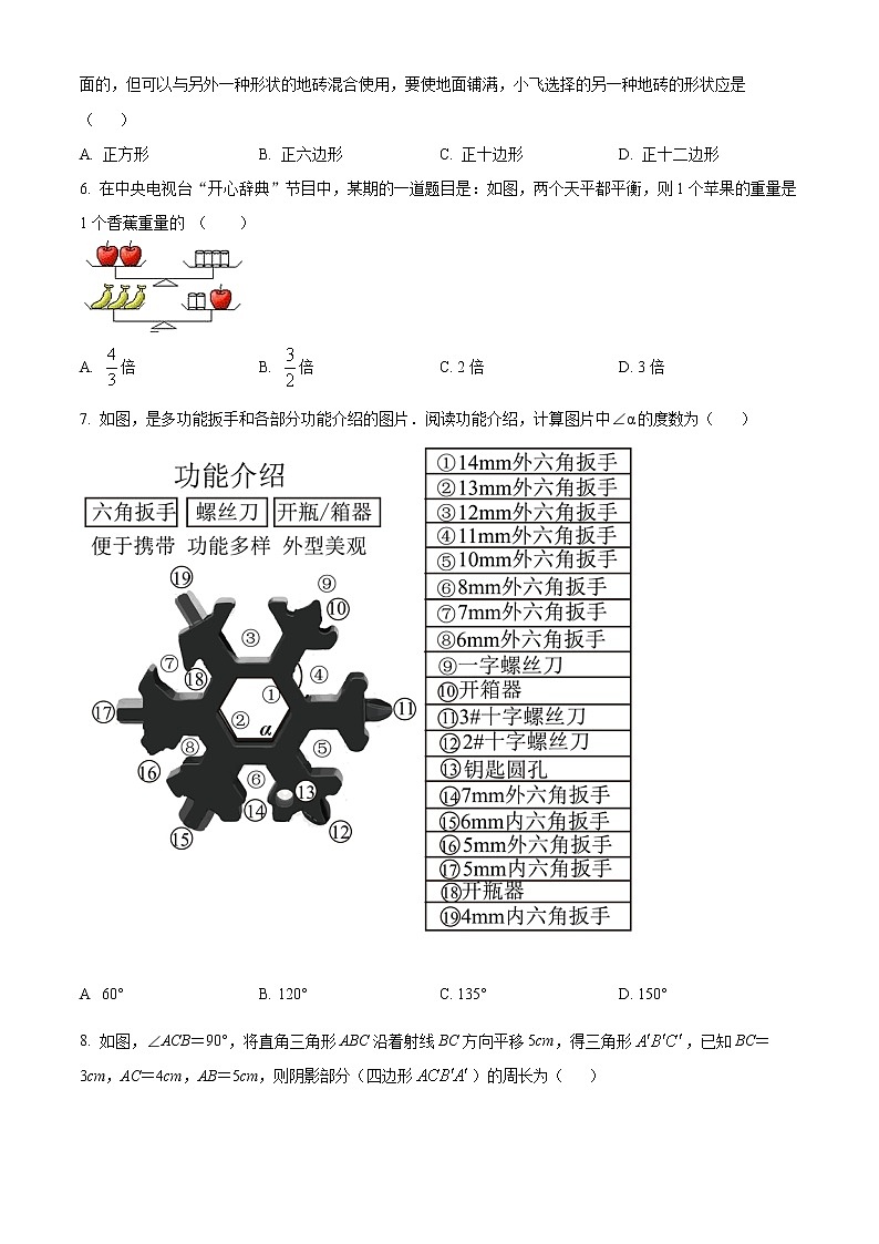河南省鹤壁市淇滨区2021-2022学年七年级下学期期末数学试题(word版含答案)第2页