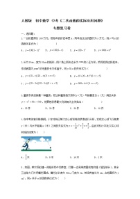 人教版 初中数学 中考《二次函数的实际应用》专题复习卷