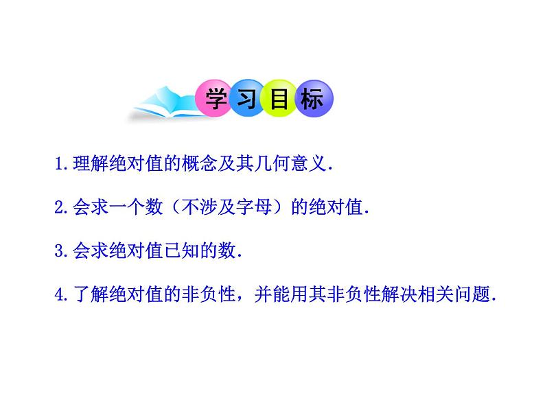 人教版七年级上册1.2.4  绝对值  第1课时课件第2页