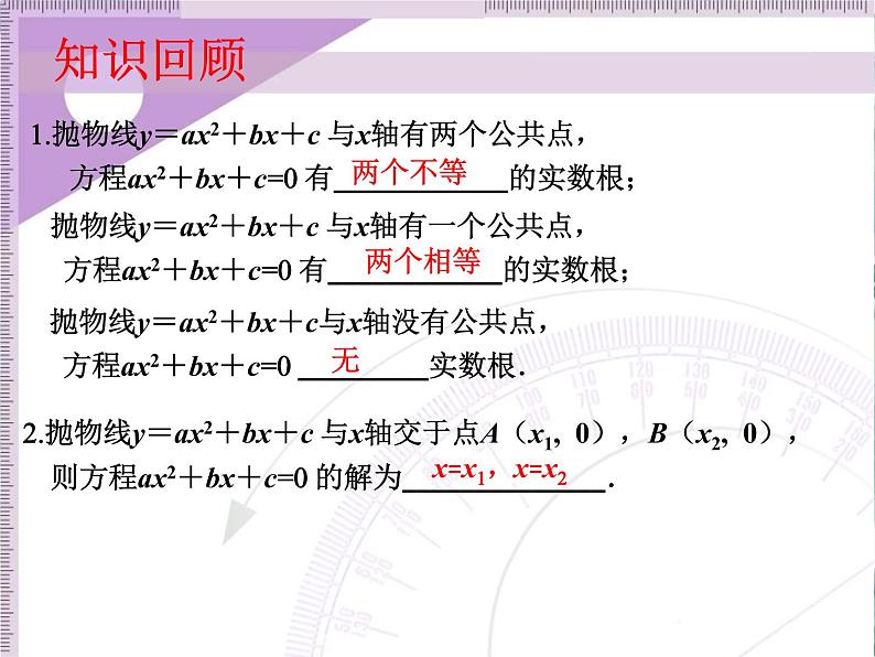 人教版 九年级上册 二次函数复习课件02