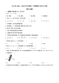 湖北省天门市2021-2022学年七年级下学期期末考试数学试题(word版含答案)