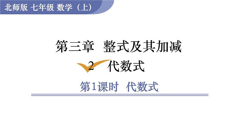 北师大版七年级数学上册课件 3.2.1 代数式第1页