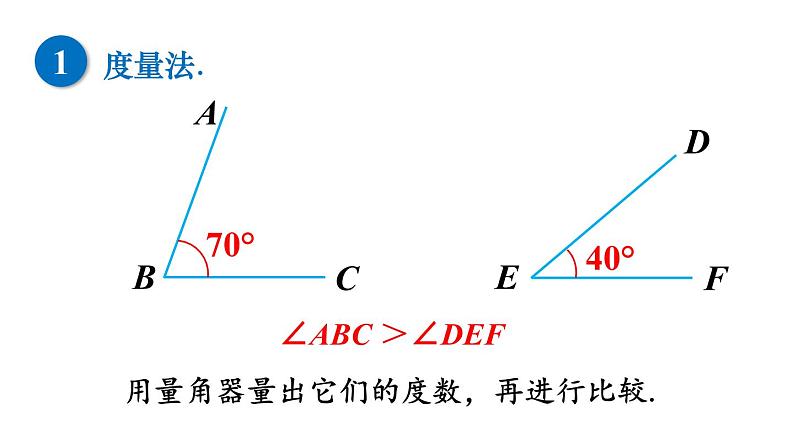 北师大版七年级数学上册课件 4.4 角的比较第4页