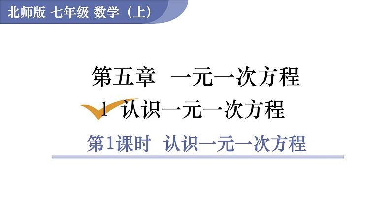 北师大版七年级数学上册课件 5.1.1 认识一元一次方程01