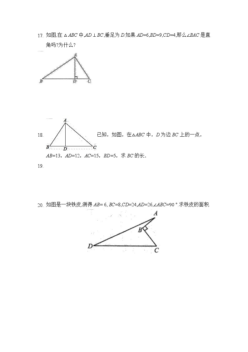 八年级数学北师大版上册课时练第1章1.2《一定是直角三角形吗》3第3页