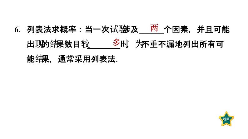 3.1.2  用枚举法和列表法求概率 北师大版数学九年级上册作业课件第7页