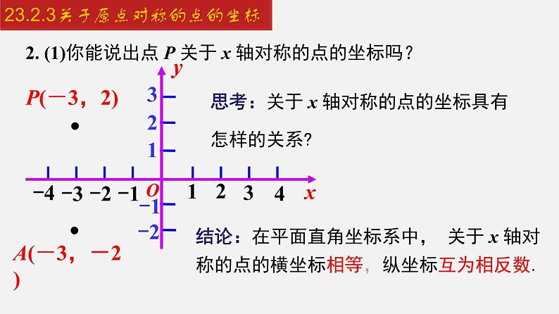 人教版九年级数学上册课件---23.2.3 关于原点对称的点的坐标第4页