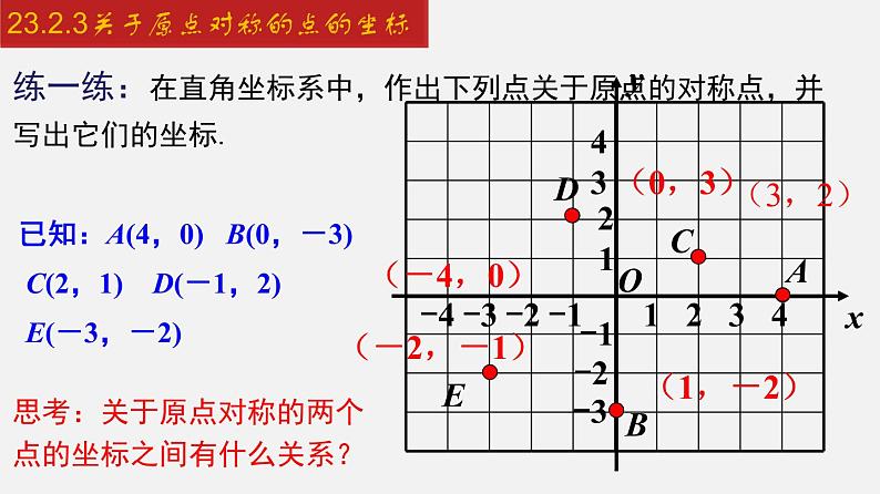 人教版九年级数学上册课件---23.2.3 关于原点对称的点的坐标第8页