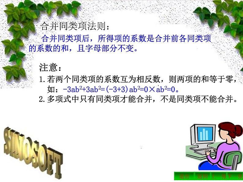 初中数字七上2.2.1整式的加减课件C第7页