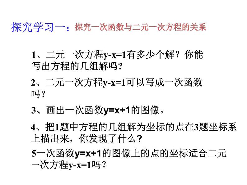 初中数学冀教版一次函数与二元一次方程的关系  课件04