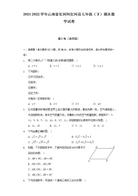 2021-2022学年云南省红河州红河县七年级（下）期末数学试卷（Word解析版）