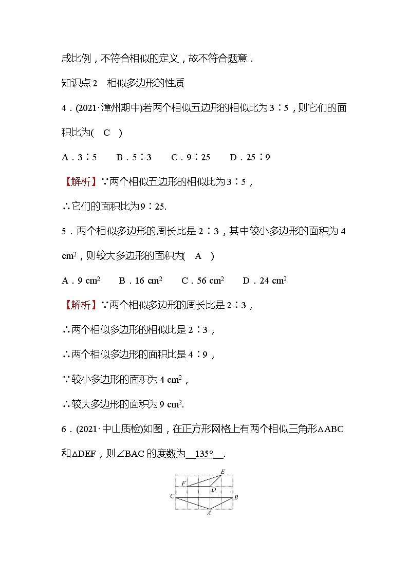 4.3 相似多边形 数学北师大版九年级上册作业 (1)及答案第3页