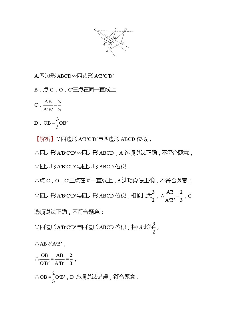 4.8 图形的位似 数学北师大版九年级上册作业 (1)及答案03