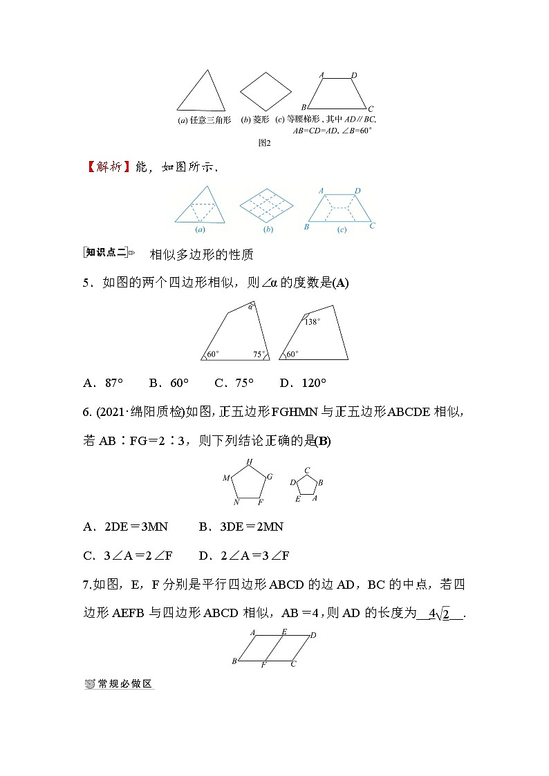 4.3 相似多边形 数学北师大版九年级上册作业 (2)及答案03