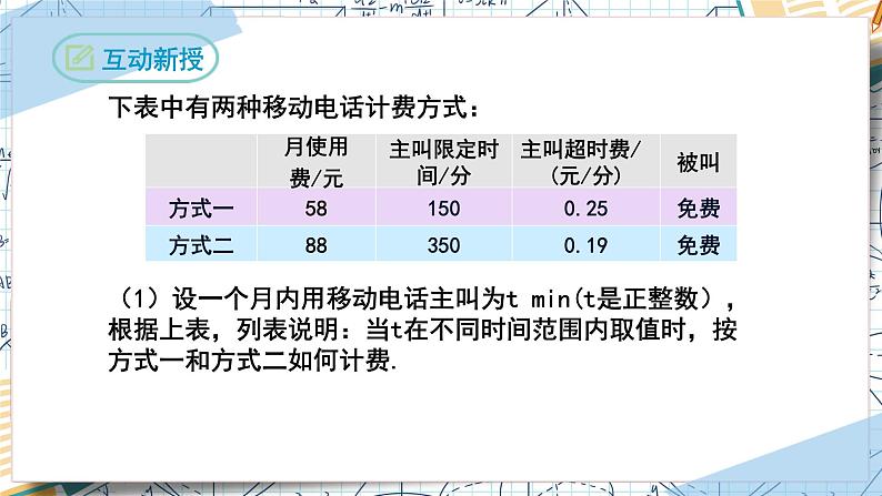 3.4实际问题与一元一次方程（第三课时电话计费问题）（课件）-2022-2023学年七年级数学上册同步精品课堂（人教版）06