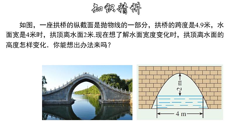 1.4.3 二次函数的实际应用-拱桥问题中的抛物线-2022-2023学年九年级数学上册教材配套教学课件(浙教版)05