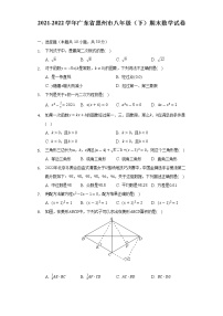 2021-2022学年广东省惠州市八年级（下）期末数学试卷(解析版)