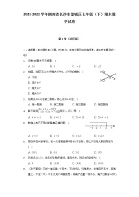 2021-2022学年湖南省长沙市望城区七年级（下）期末数学试卷（Word解析版）