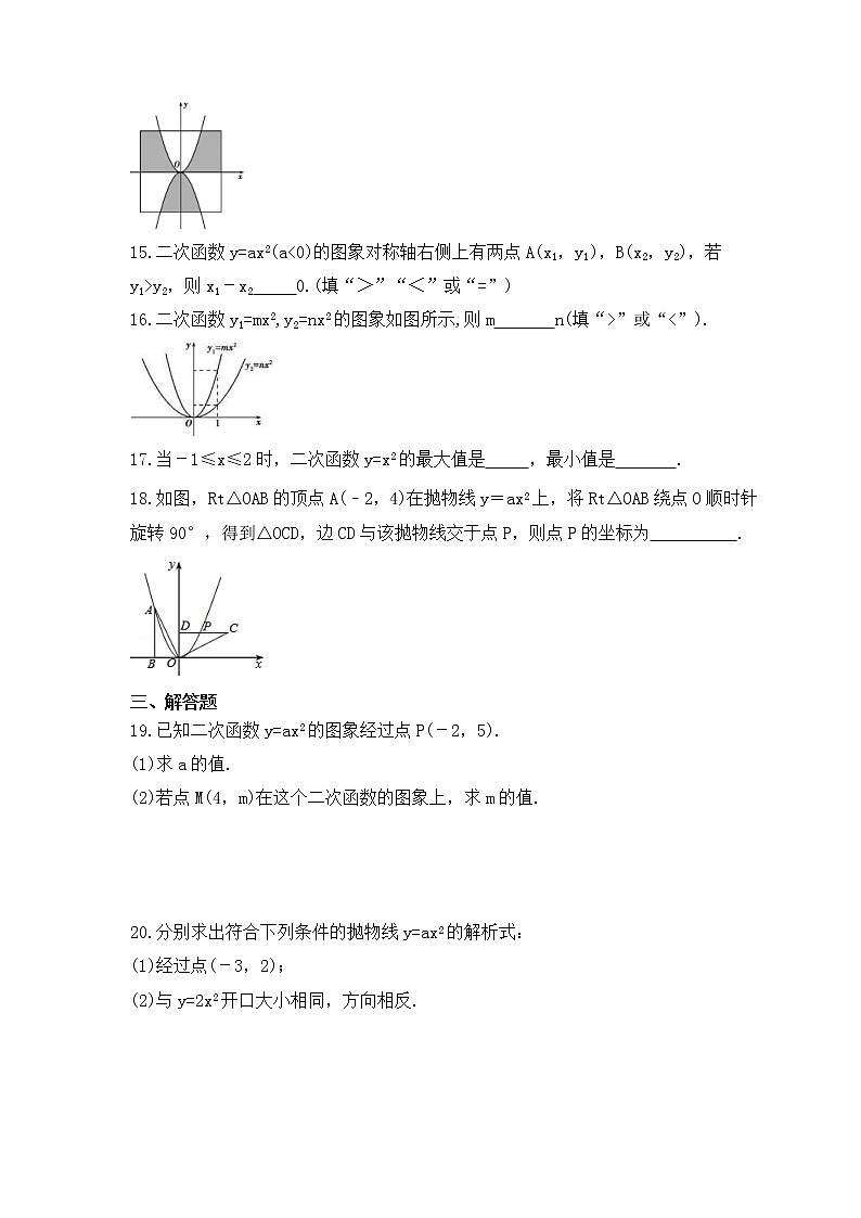 2022-2023年人教版数学九年级上册22.1.2《二次函数y＝ax2的图象和性质》课时练习（含答案）第3页