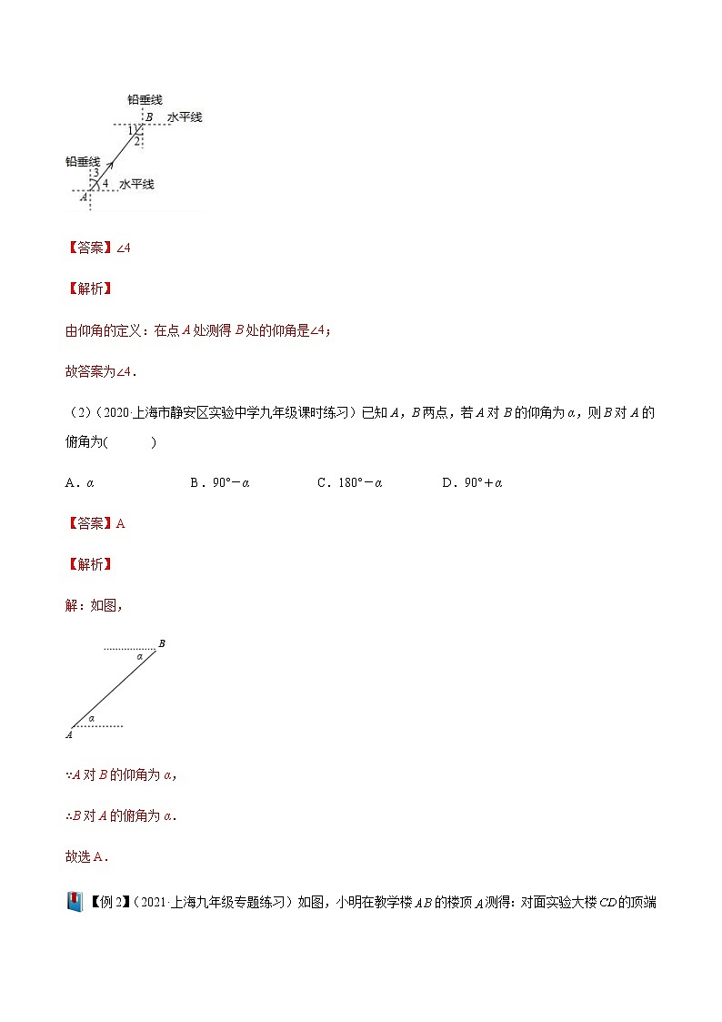 第11讲解直角三角形的应用(解析版）- 2022-2023学年九年级数学上册 精讲精练（沪教版）第2页