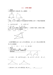 初中数学人教版八年级上册12.1 全等三角形课时作业