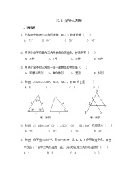 八年级上册12.1 全等三角形随堂练习题