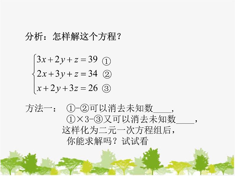 沪科版数学七年级上册 3.5 三元一次方程组及其解法（2）课件第5页