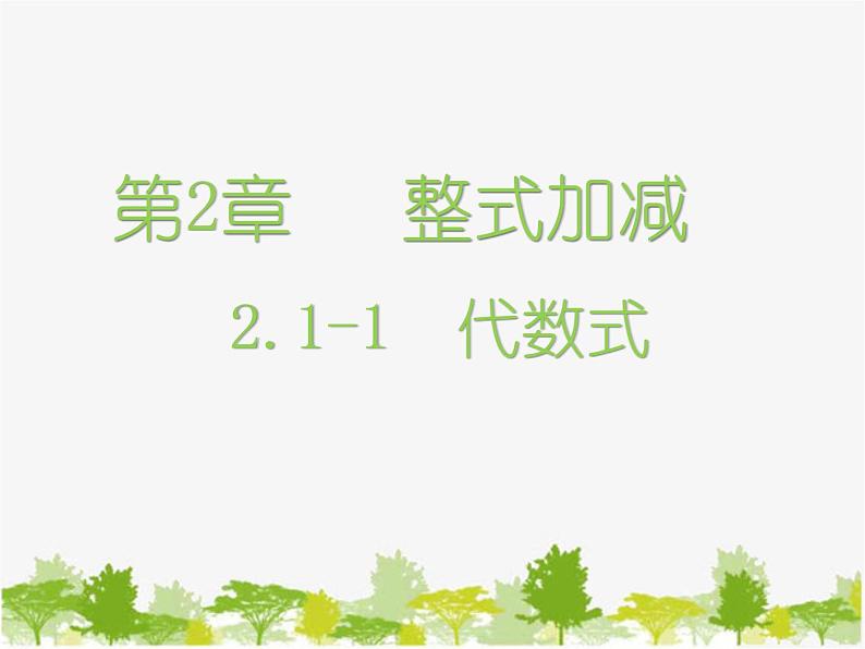 沪科版数学七年级上册 2.1-1代数式课件01