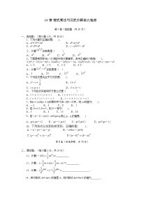 初中数学第十四章 整式的乘法与因式分解综合与测试精练