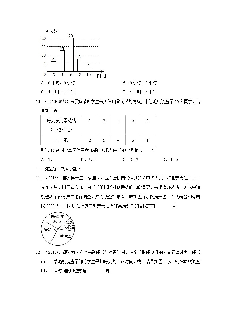 第6章（数据的分析）-【北师大版-中考真题】八年级数学上学期期末复习培优练习（四川成都）第3页